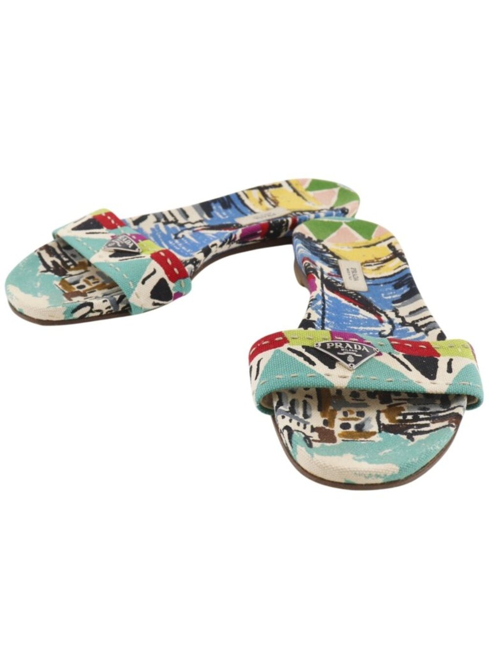 Prada Canvas Multicolor Sandals